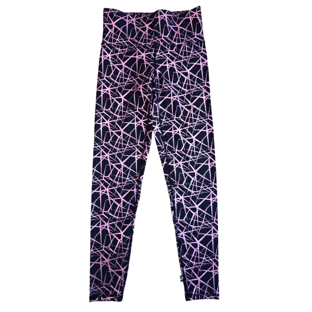 Terez Stars High-Rise Foil Leggings Navy/Light Pink Size Small Active